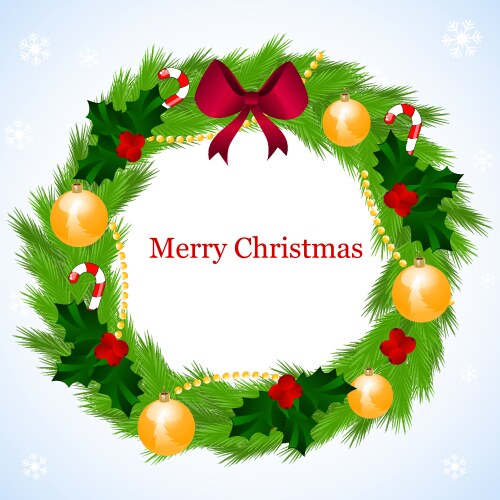 Green christmas wreath Royalty Free Vector Image