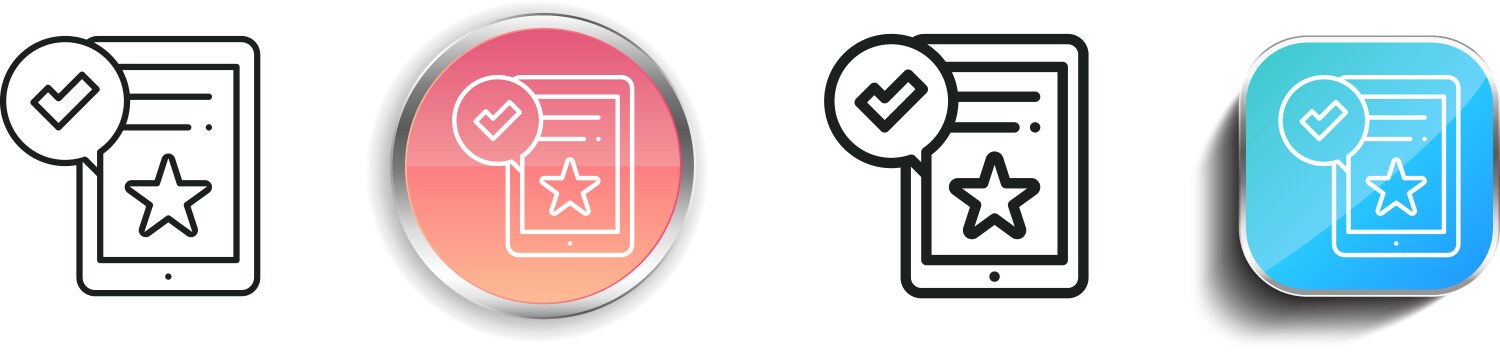 Check mark icon thin linear regular and button vector image