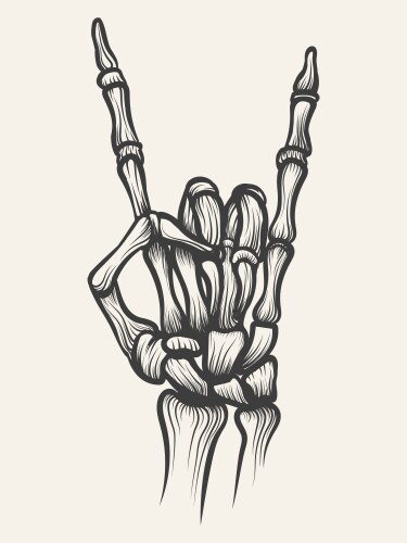 Metal Skeleton Hand Horn Vector Image