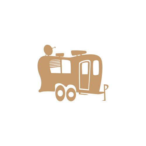 Retro Camper Van Logo Royalty Free Vector Image