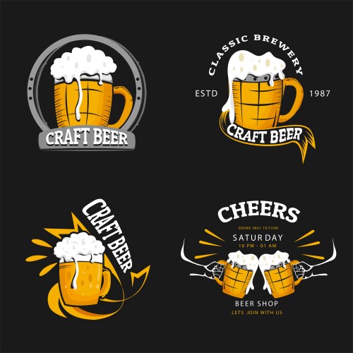 beer logo collection vector