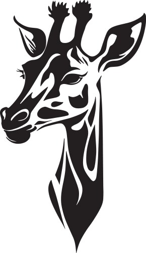 giraffe head silhouette on a white background vector image vector image