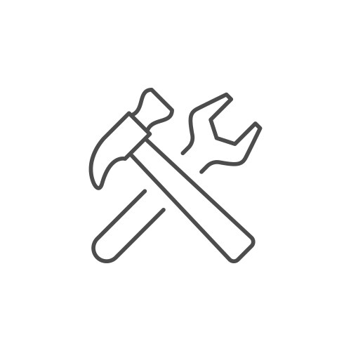 Repair tools line outline icon vector image