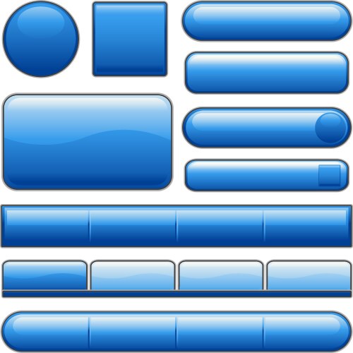 Editable glossy website buttons template Vector Image