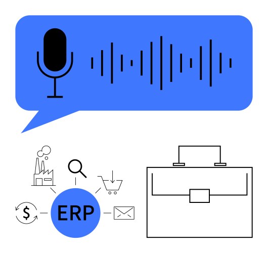 Voice command erp system with business workflow vector image
