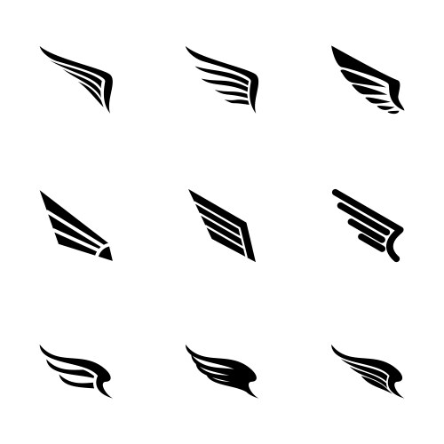 Wings icons set 1 Royalty Free Vector Image - VectorStock