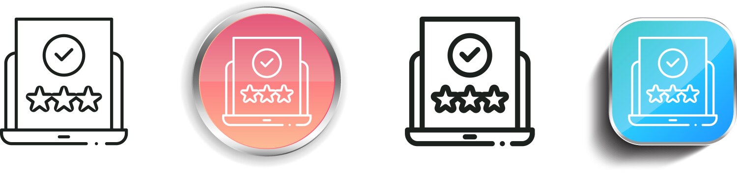Check mark icon thin linear regular and button Vector Image