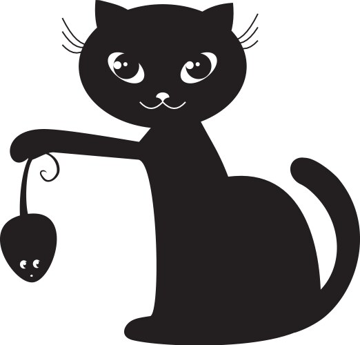 Cute black cat happy halloween cartoon baby – Royalty-Free Vector ...