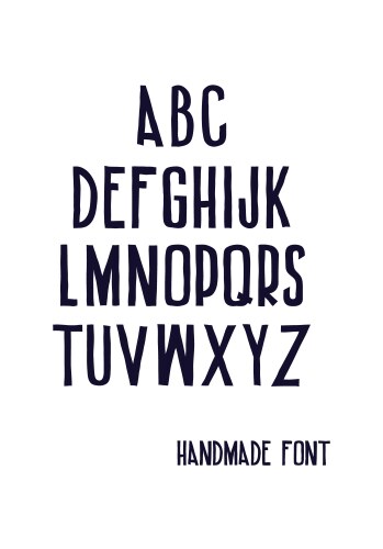 Hand drawn alphabet sans serif font Royalty Free Vector