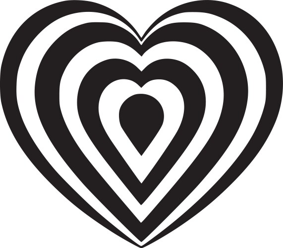 Heart - black and white vector image