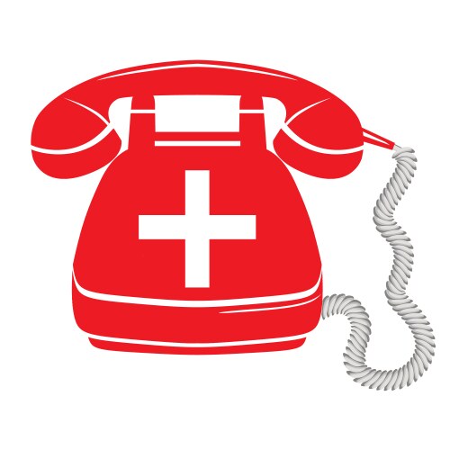 Emergency call sign icon fire phone number vector image