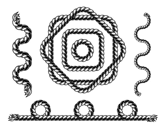 Rope pattern brush vintage template Royalty Free Vector