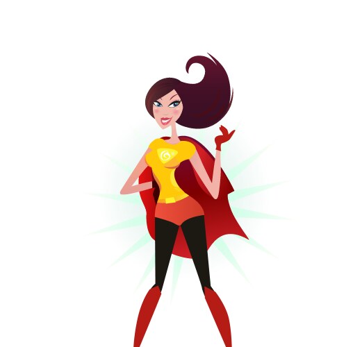 Red Superhero Woman Vector Image