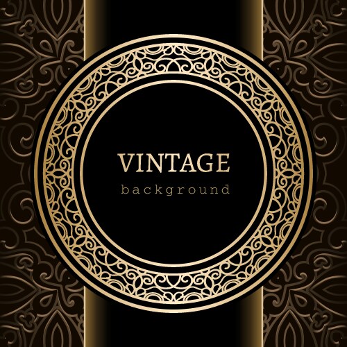 Golden Ornamental Frame Background Vector Image