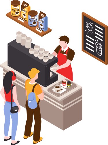 Coffee house queue composition vector image