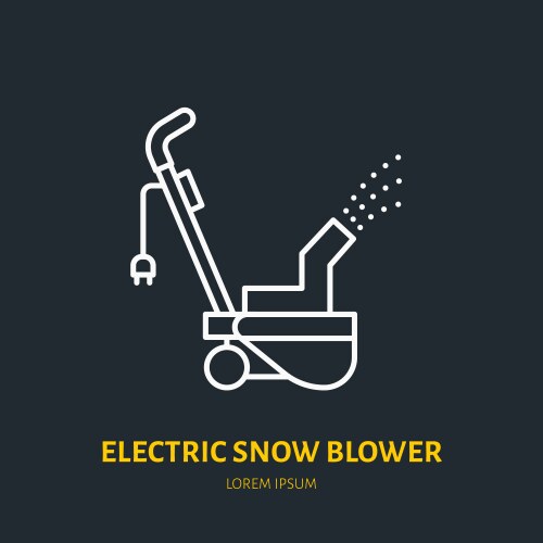 Electric snow blower flat line icon sign Vector Image