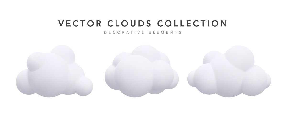 3d realistic clouds collection Royalty Free Vector Image