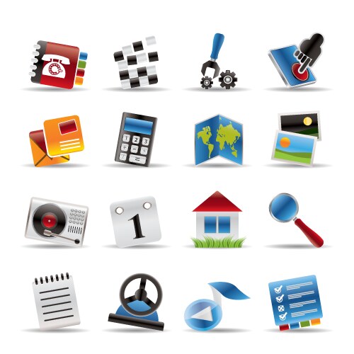 Modern Icon Set - Phone & Computer Vector Image