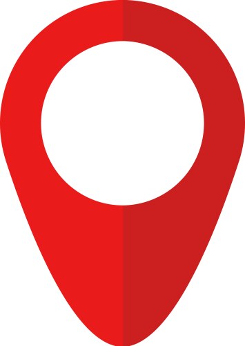 red map pin icon in flat style pointer symbol vector image