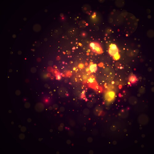 Abstract bokeh light on dark background Royalty Free Vector