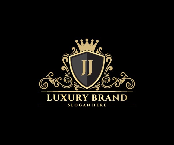 Elegant Gold Initial Monogram Logo Vector Image