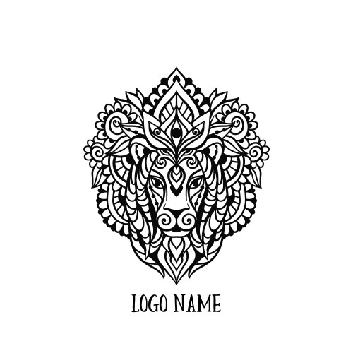 Lion mandala head leo zodiac Vector Image