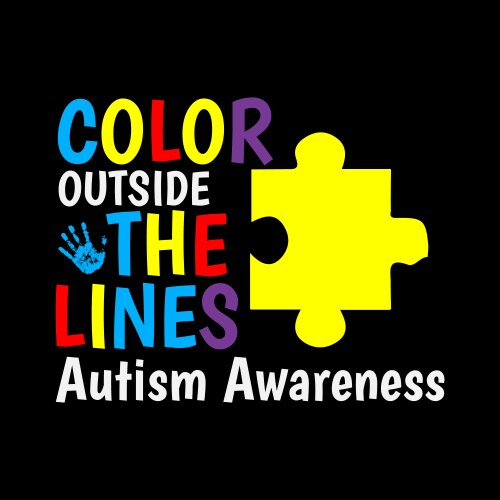 color outside the lines autism awareness vector