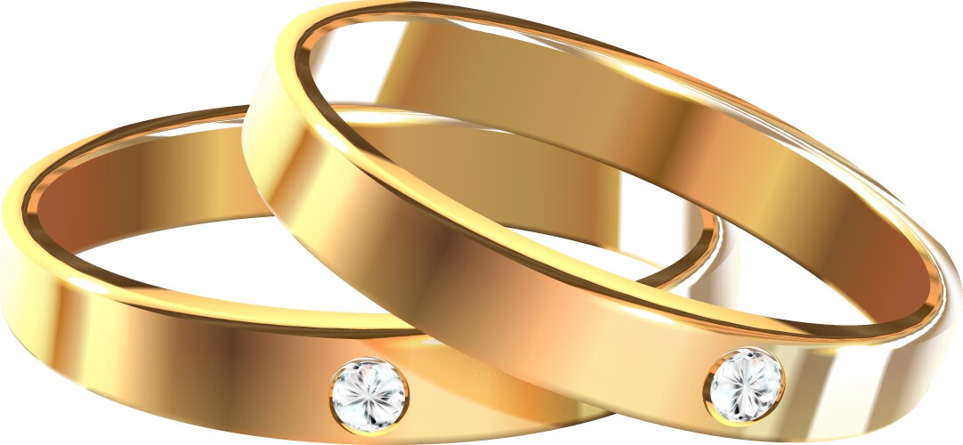 Gold wedding rings Royalty Free Vector Image - VectorStock