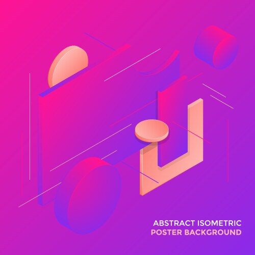 Geometric abstract isometric design background vector image