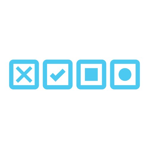 Checkbox set with checked checkboxes icons vector image