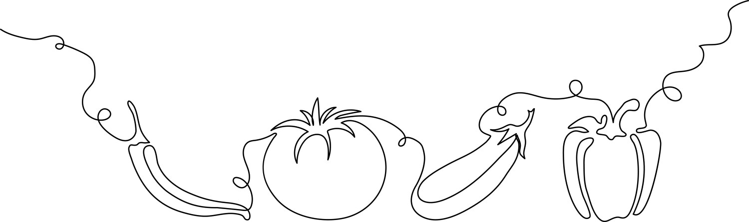 Continuous Line Vegetable Set Vector Image