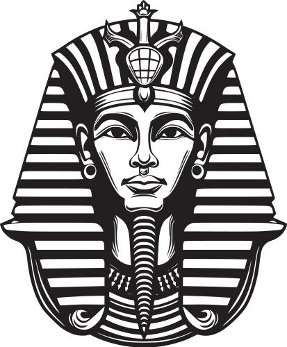 Pharaoh - black and white Royalty Free Vector Image