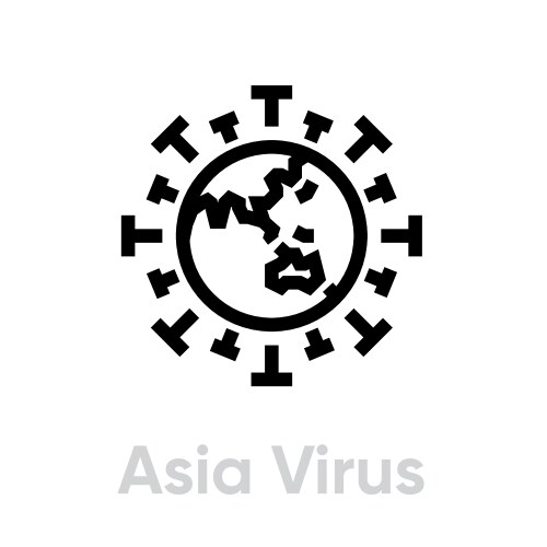 asia virus spread globe pandemic novel vector image