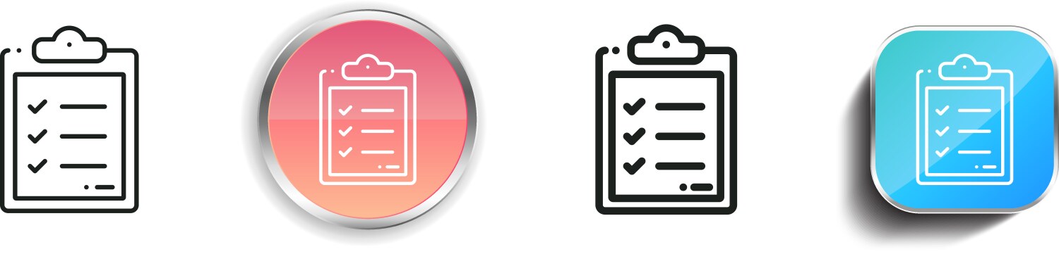 Checklist icon thin linear regular and button vector image