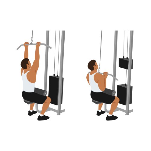 Man doing incline close grip barbell bench press Vector Image