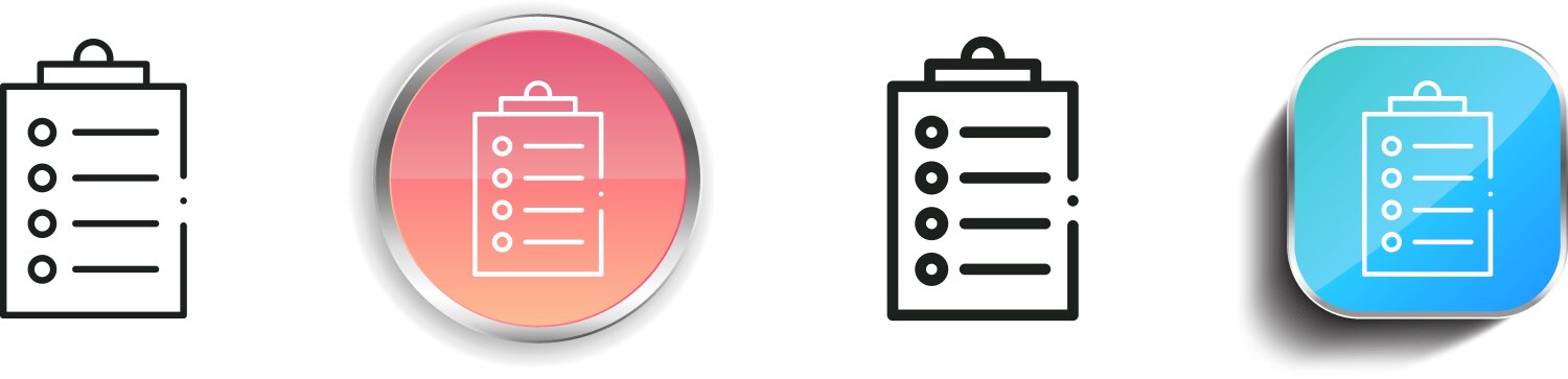 Checklist icon thin linear regular and button vector image