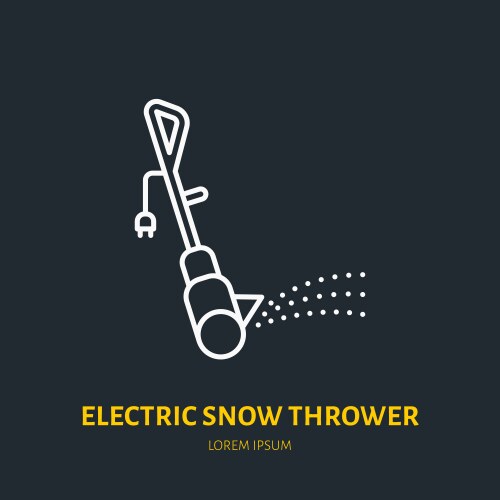 Electric snow thrower flat line icon sign Vector Image