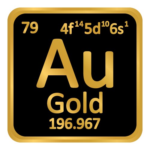 periodic table element gold icon vector image