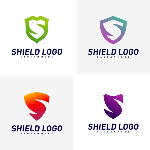 Set initial s shield logo design concepts – Royalty-Free Vector ...