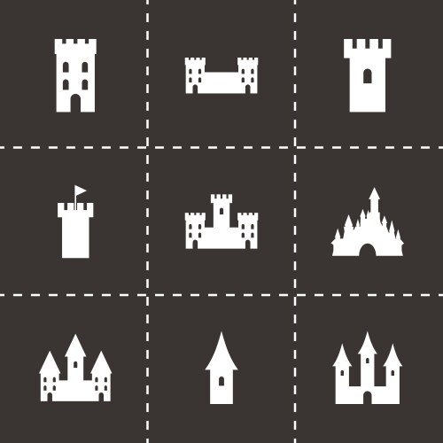 Castle icon set Royalty Free Vector Image - VectorStock