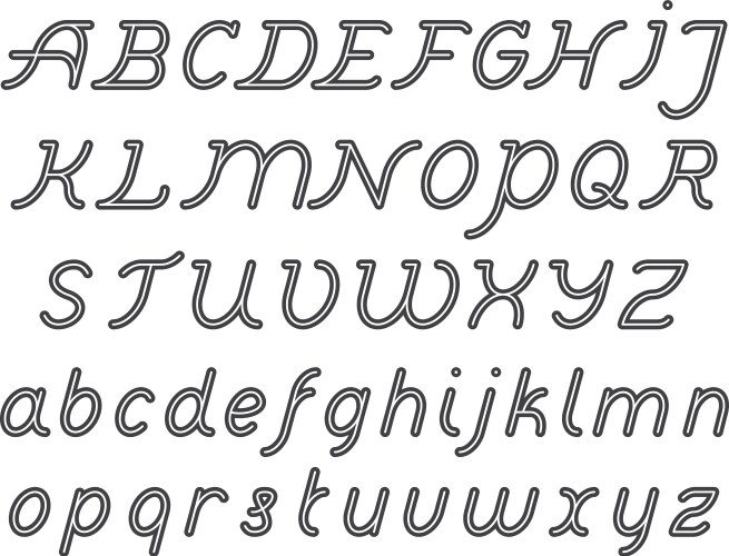 Rounded Script Font Set vektorbild