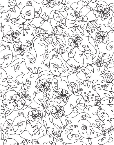 Seamless pattern flying birds Royalty Free Vector Image
