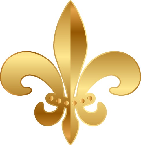 gold fleur-de-lis ornament vector image