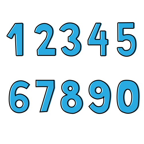 Doodle hand drawn arabic numbers set sketch Vector Image