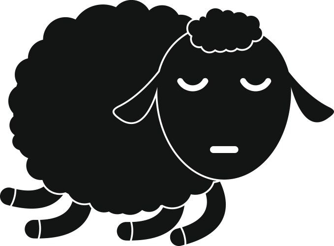Front face sheep icon simple style Royalty Free Vector Image