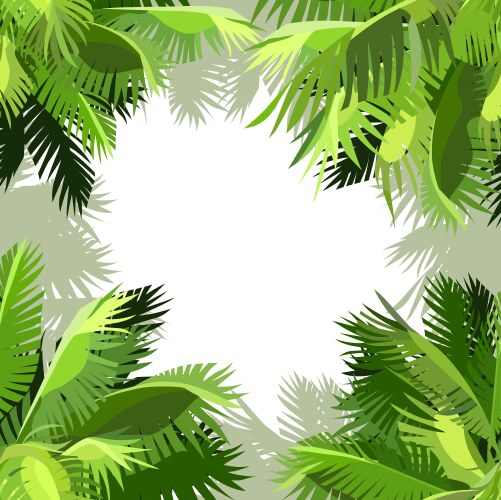 Green Palm Leaves Background Vector Image