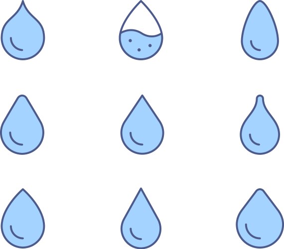 Water drop color outline icon vector image