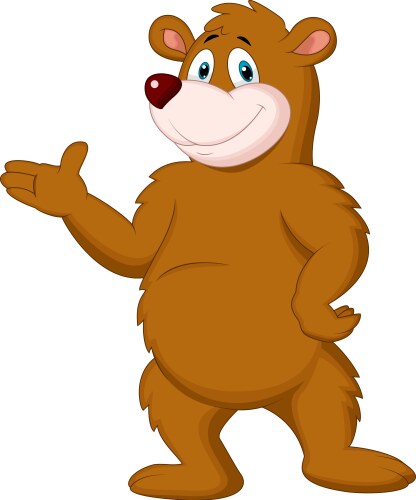 Funny brown bear cartoon Royalty Free Vector Image