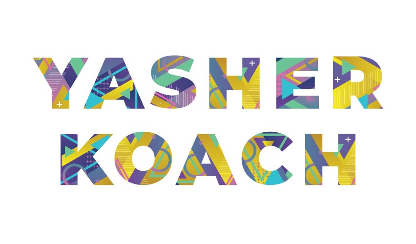 Yasher koach concept retro colorful word art Vector Image