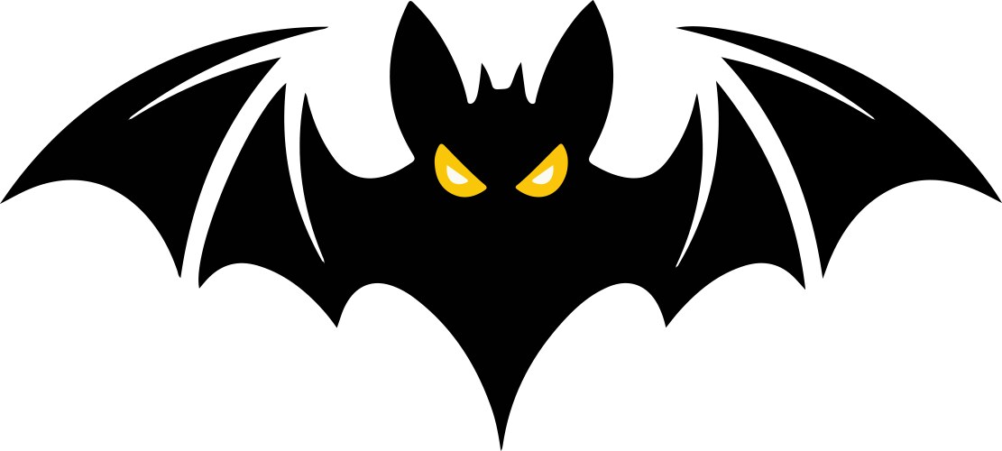 Flying bat with glowing eyes Vector Image